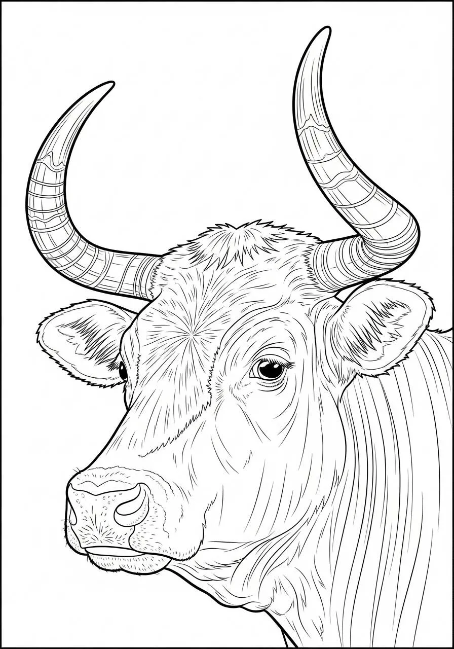 Coloriage de vache réaliste