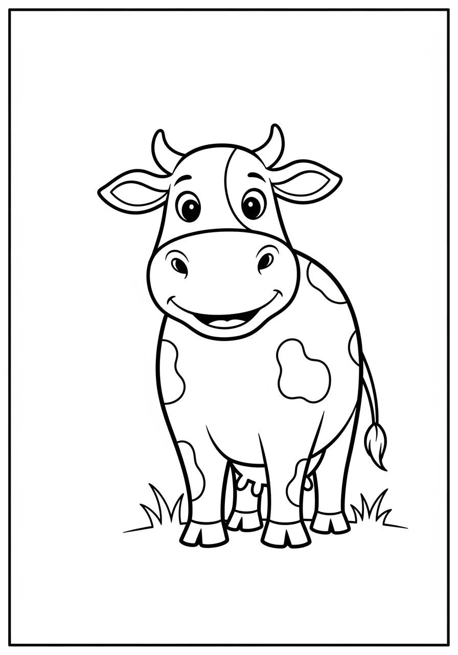 Coloriage de vache souriante