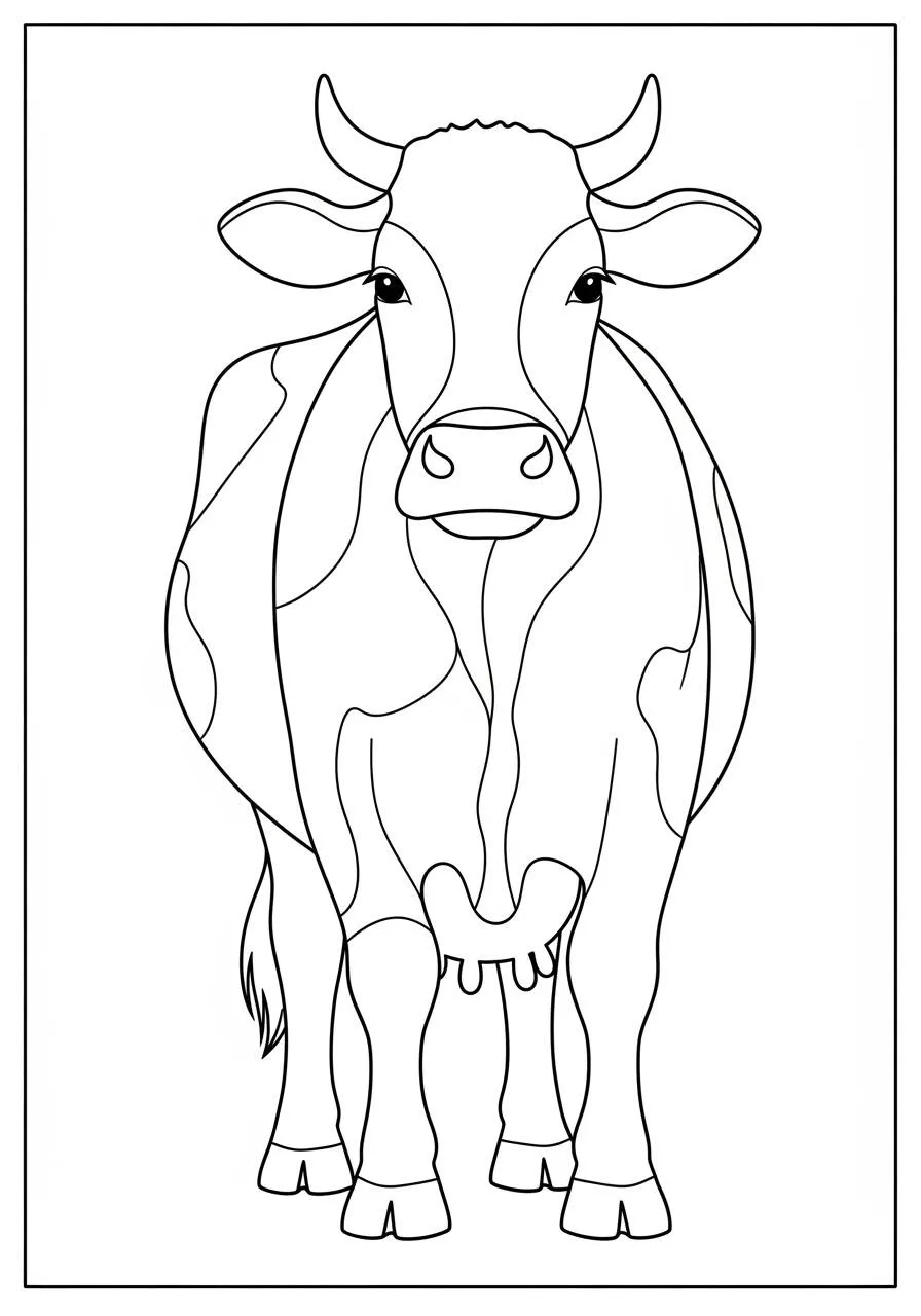 Coloriage Mignonne Vache