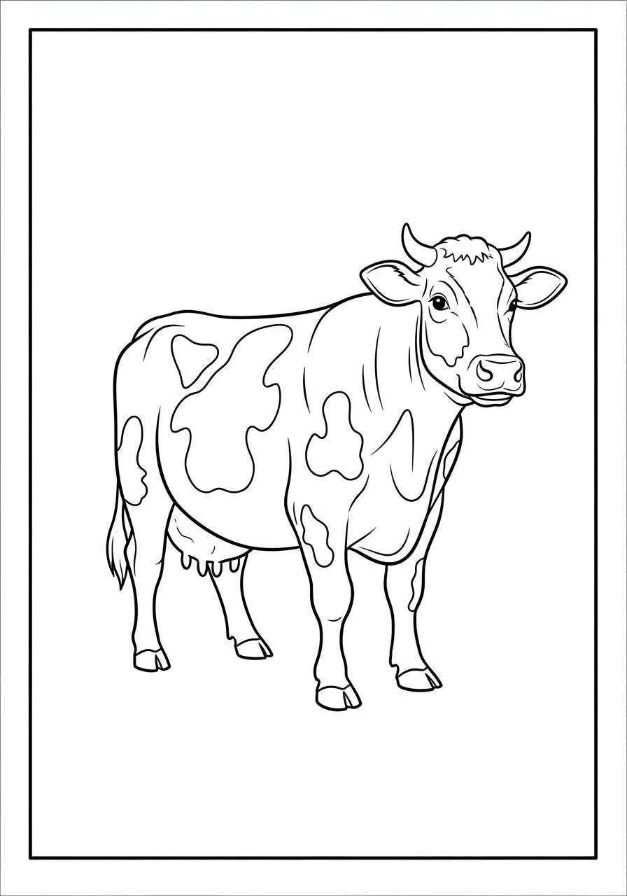 Coloriage Mignonne Vache