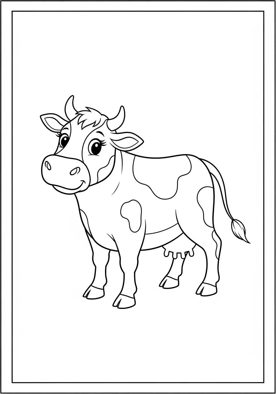 Coloriage de vache mignonne