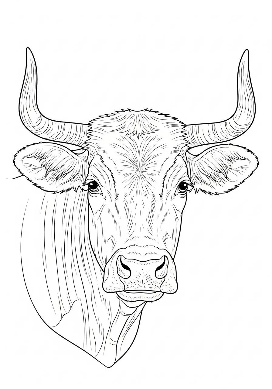 Desenho de Vaca Realista para Colorir