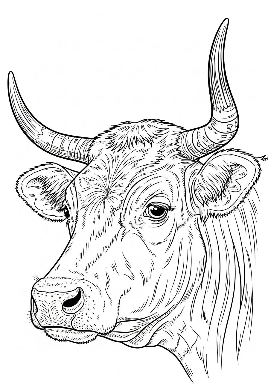 Desenho de Vaca Realista para Colorir
