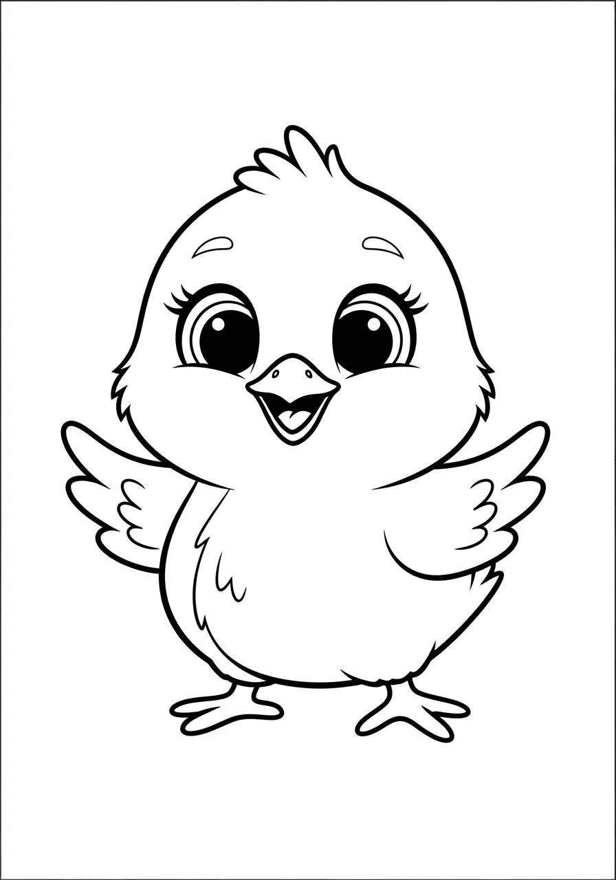 Desenho de Pintinho Feliz para Colorir