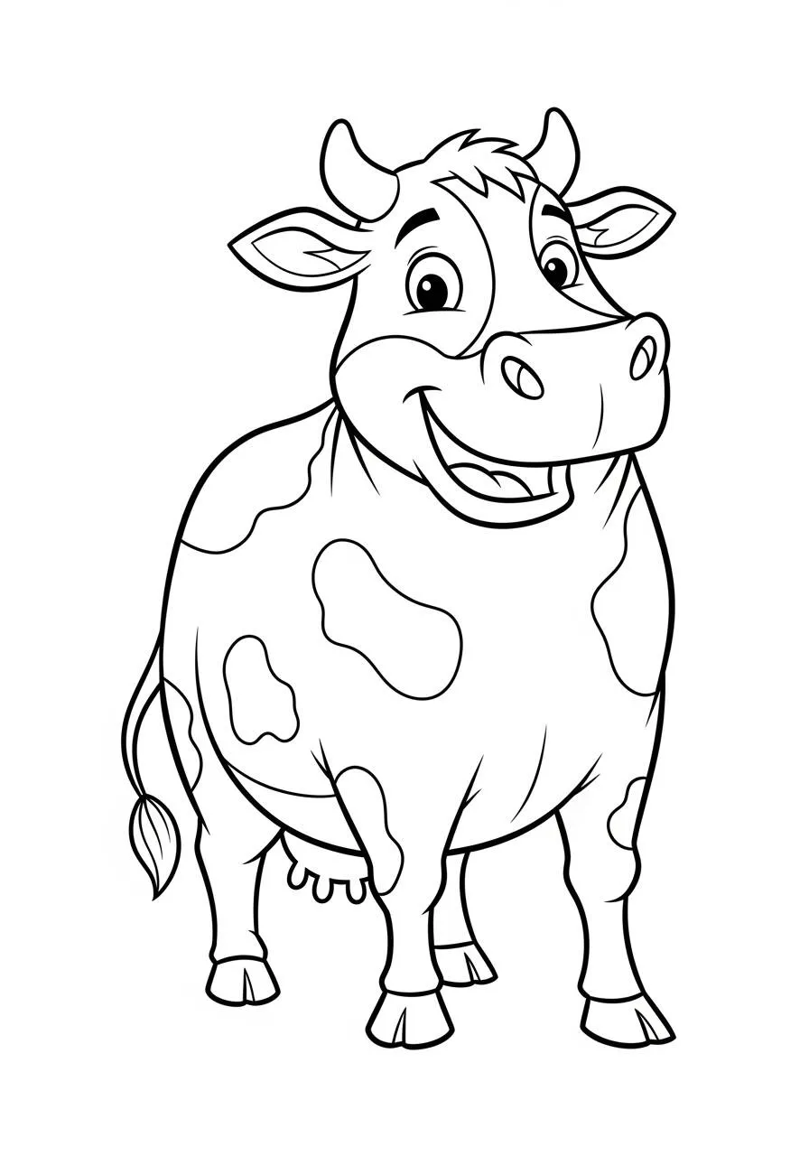 Desenho de Vaca Sorridente para Colorir