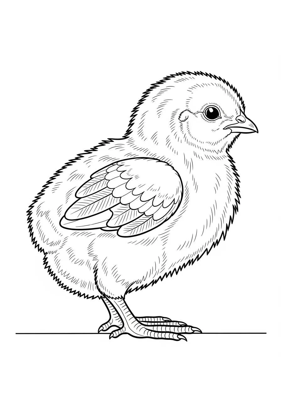 Desenho de Pintinho Fofo para Colorir