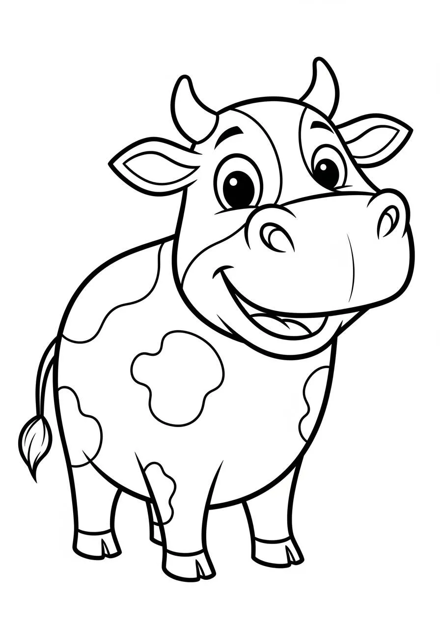 Desenho de Vaca Sorridente para Colorir