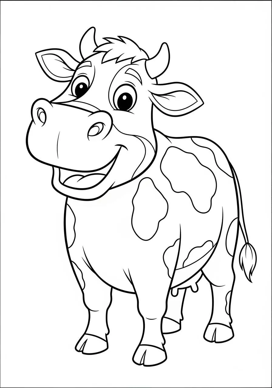 Desenho de Vaca Sorridente para Colorir