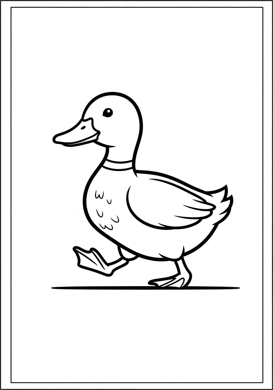 Desenho de Pato Caminhando para Colorir