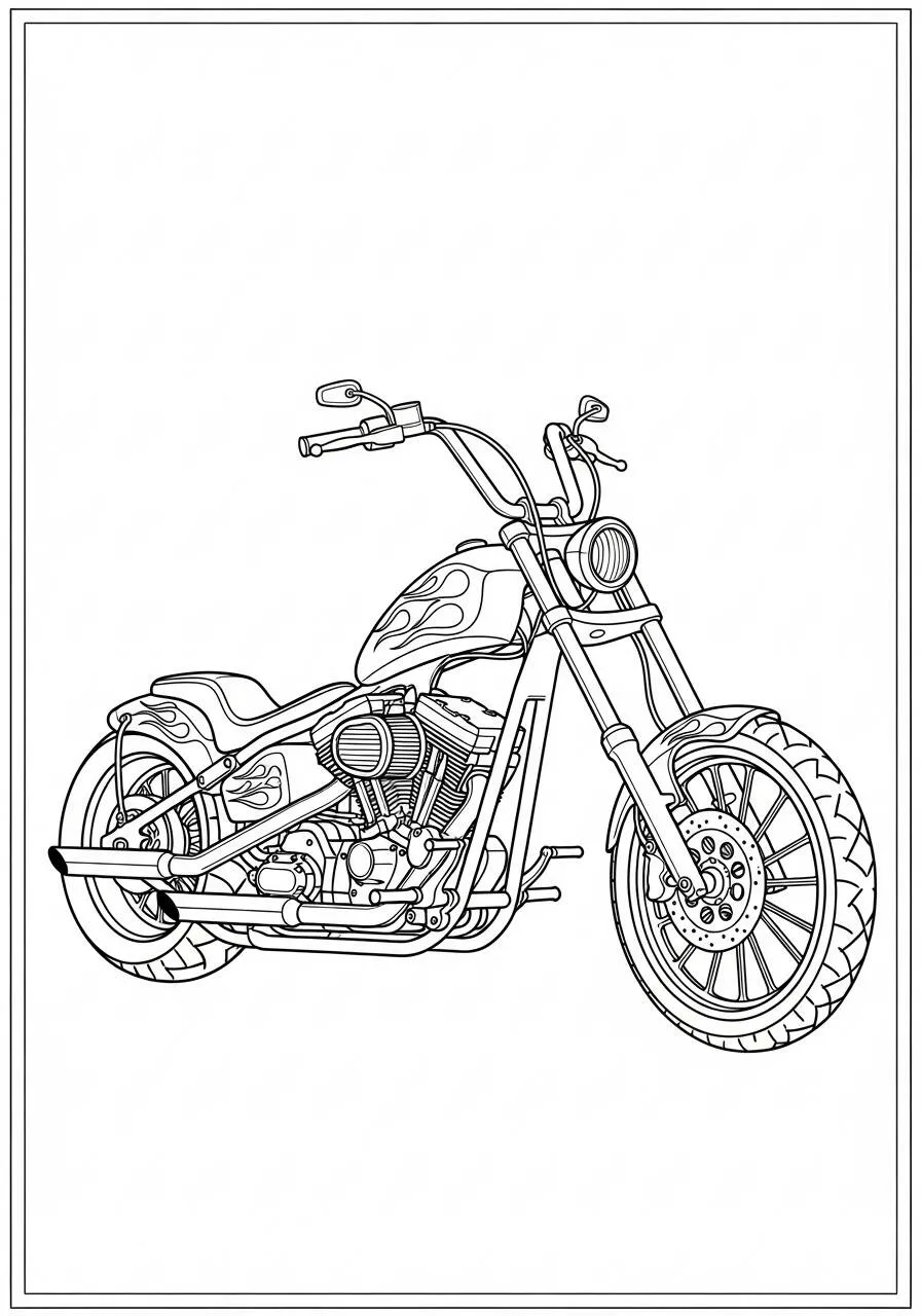 Coloriage personnalisé de moto Chopper