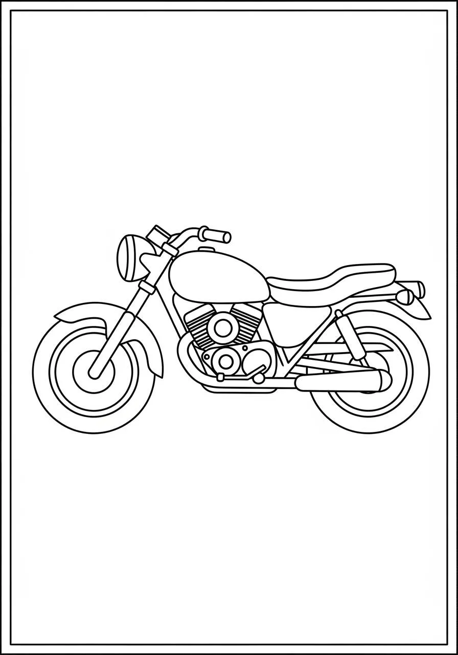 Coloriage de croiseur de moto classique
