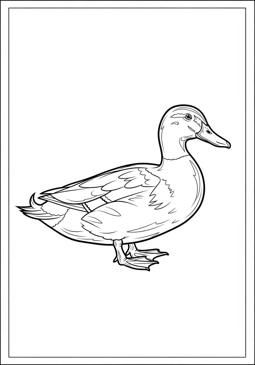 Desenho de Pato Elegante para Colorir