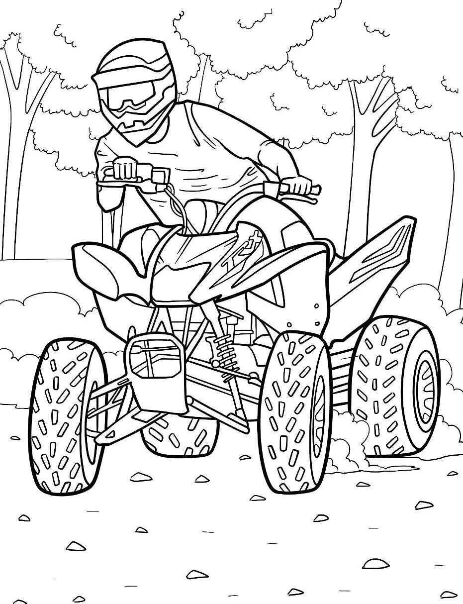 Desenho de Quadriciclo Off Road para Colorir