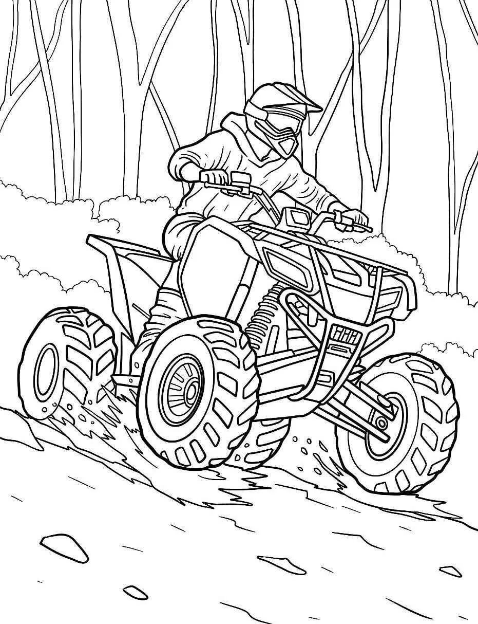 Desenho de Quadriciclo Off Road para Colorir