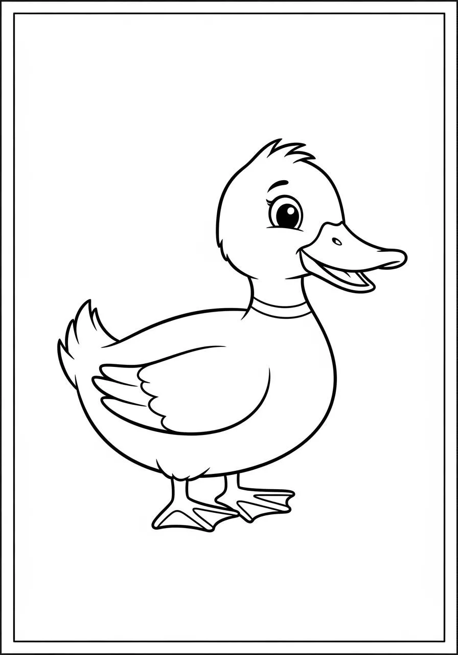 Desenho de Pato Sorridente para Colorir