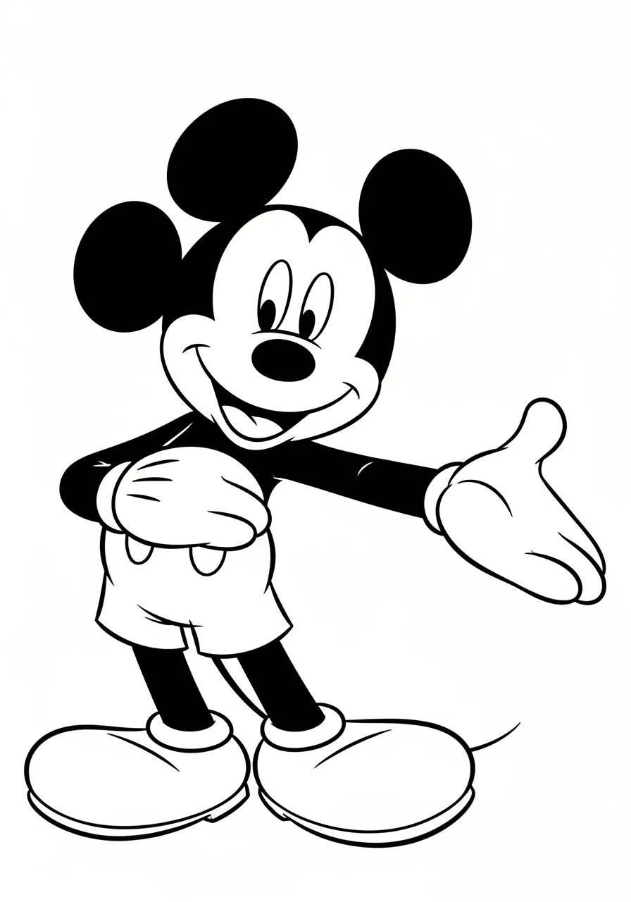 Desenho de Disney do Mickey Mouse a Apresentar para Colorir