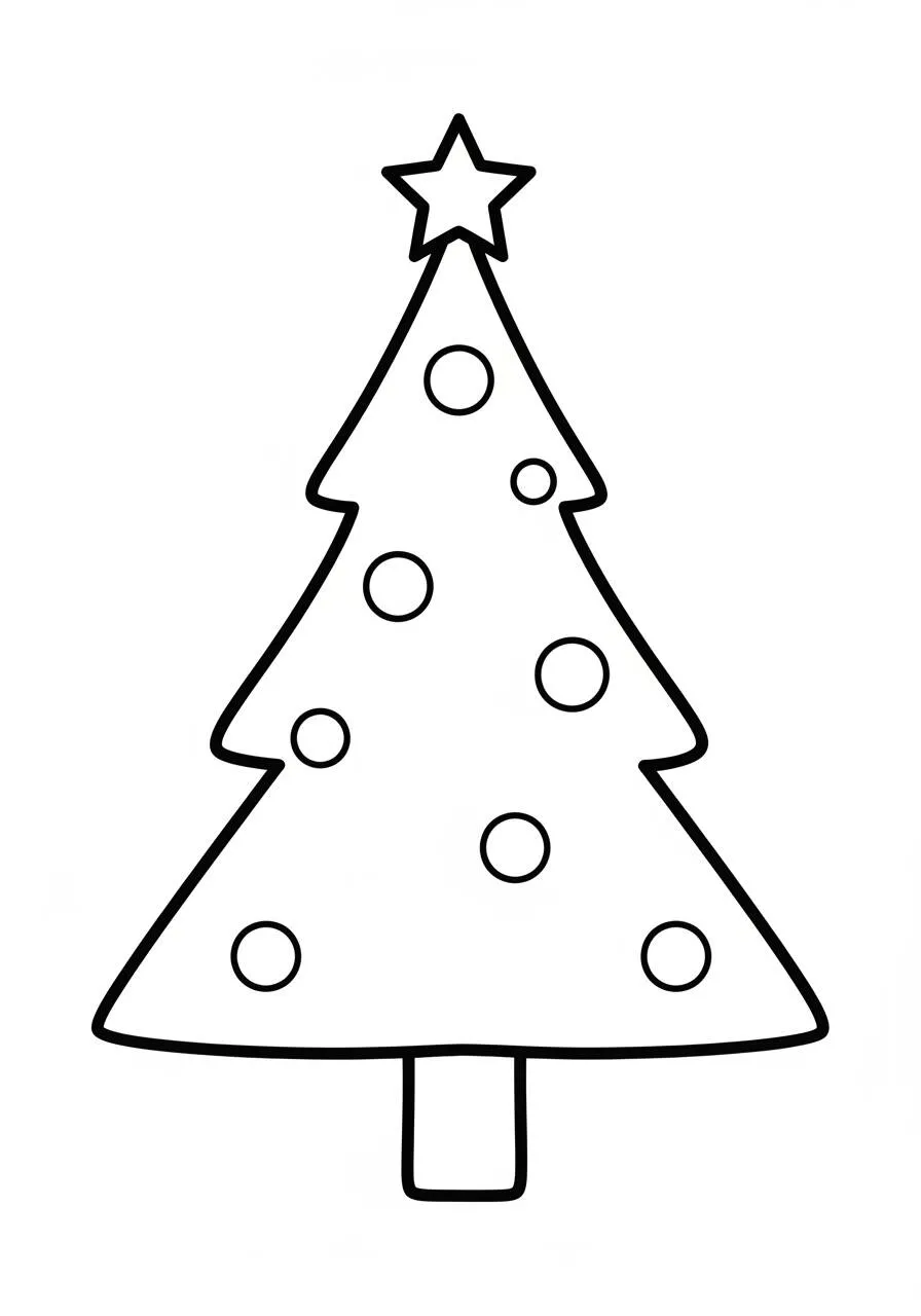 Dibujo para colorear De Árbol De Navidad Sencillo