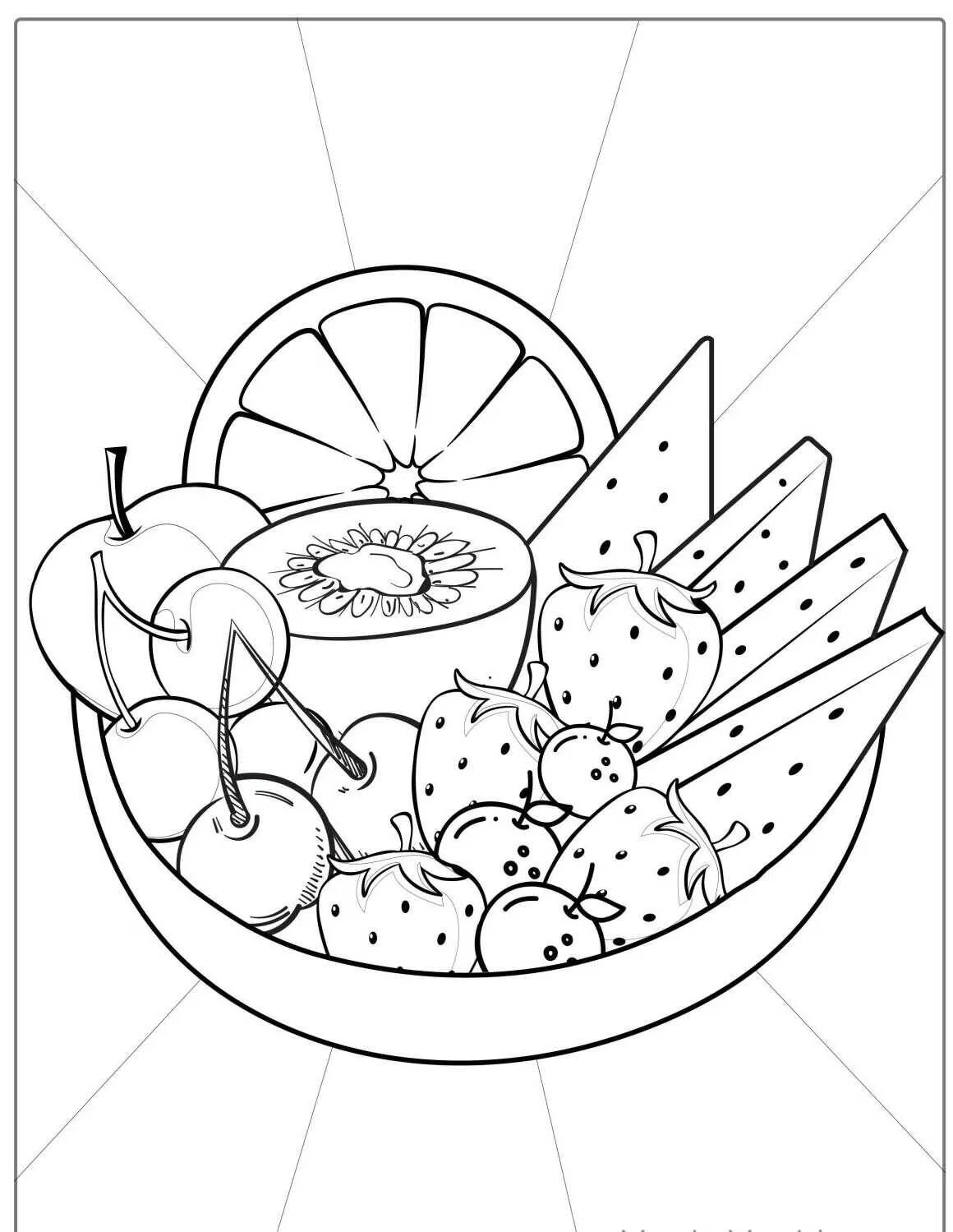 Coloriage de fruits variés