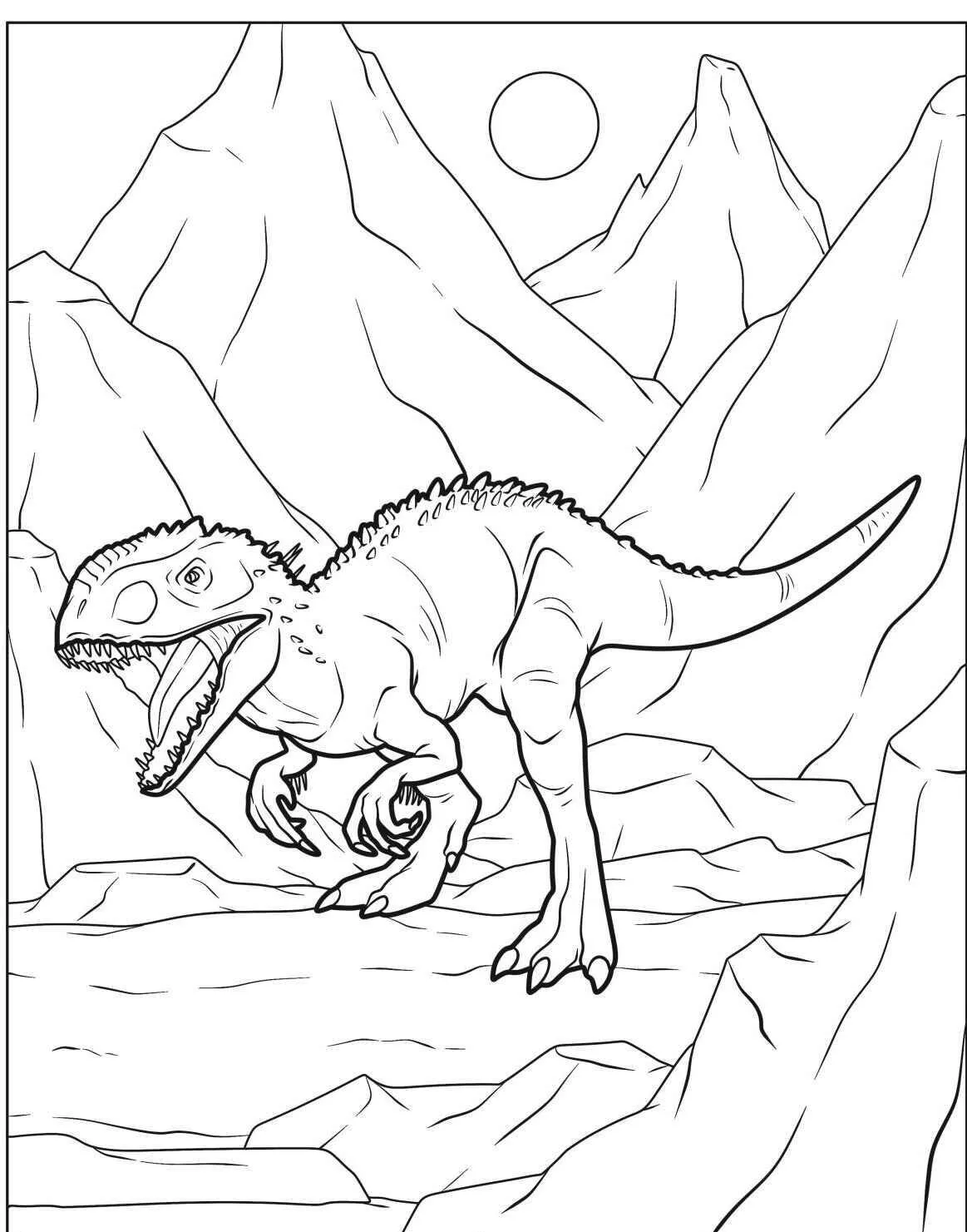 Pagina da colorare del dinosauro T Rex