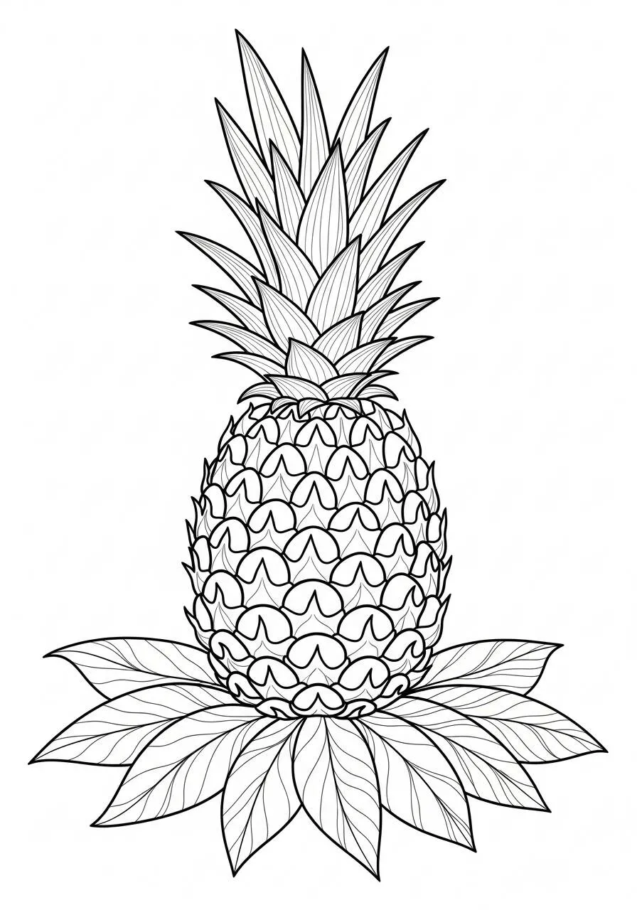 Página Para Colorear De Fruta De Piña