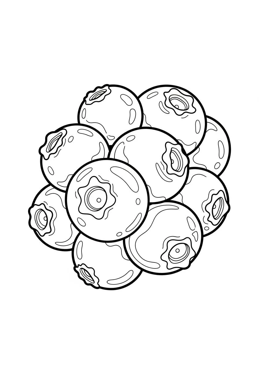 Desenho de Fruta Mirtilo para Colorir