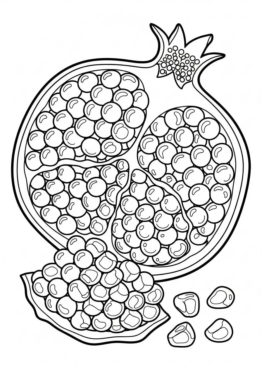 Coloriage de fruits de grenade