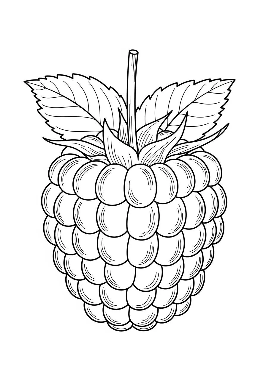 Coloriage de fruits framboise