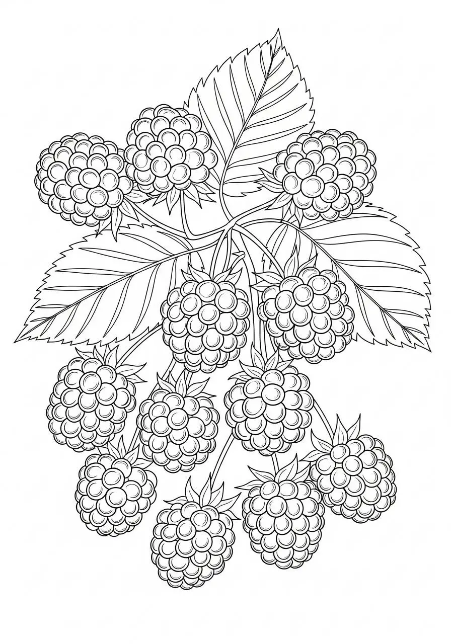 Coloriage de fruits de mûre