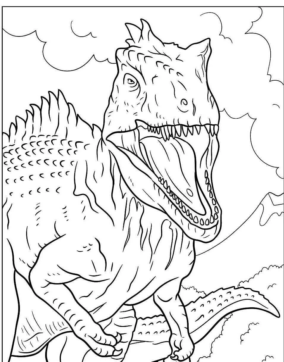 Pagina da colorare del dinosauro T Rex