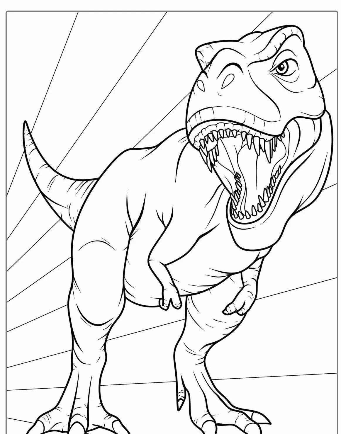 Pagina da colorare del dinosauro T Rex