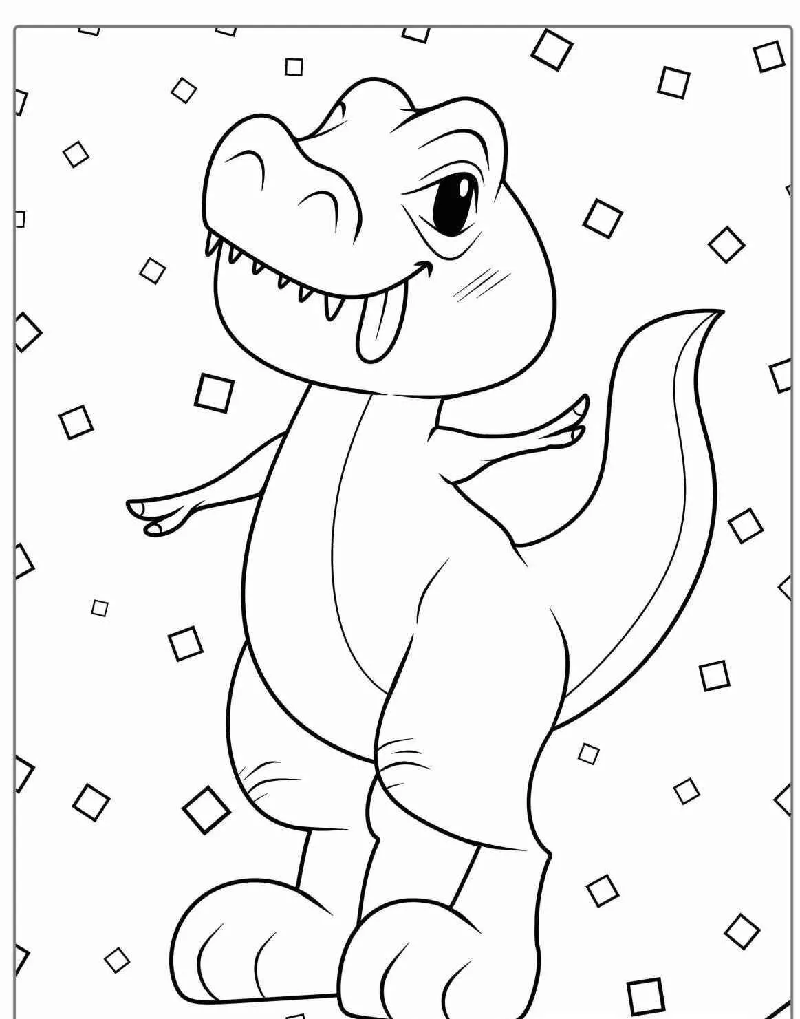 Pagina da colorare del dinosauro T Rex