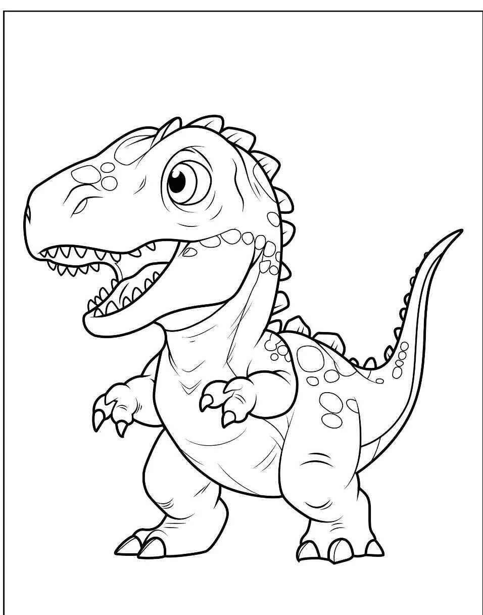 Dibujo para colorear de dinosaurio T Rex