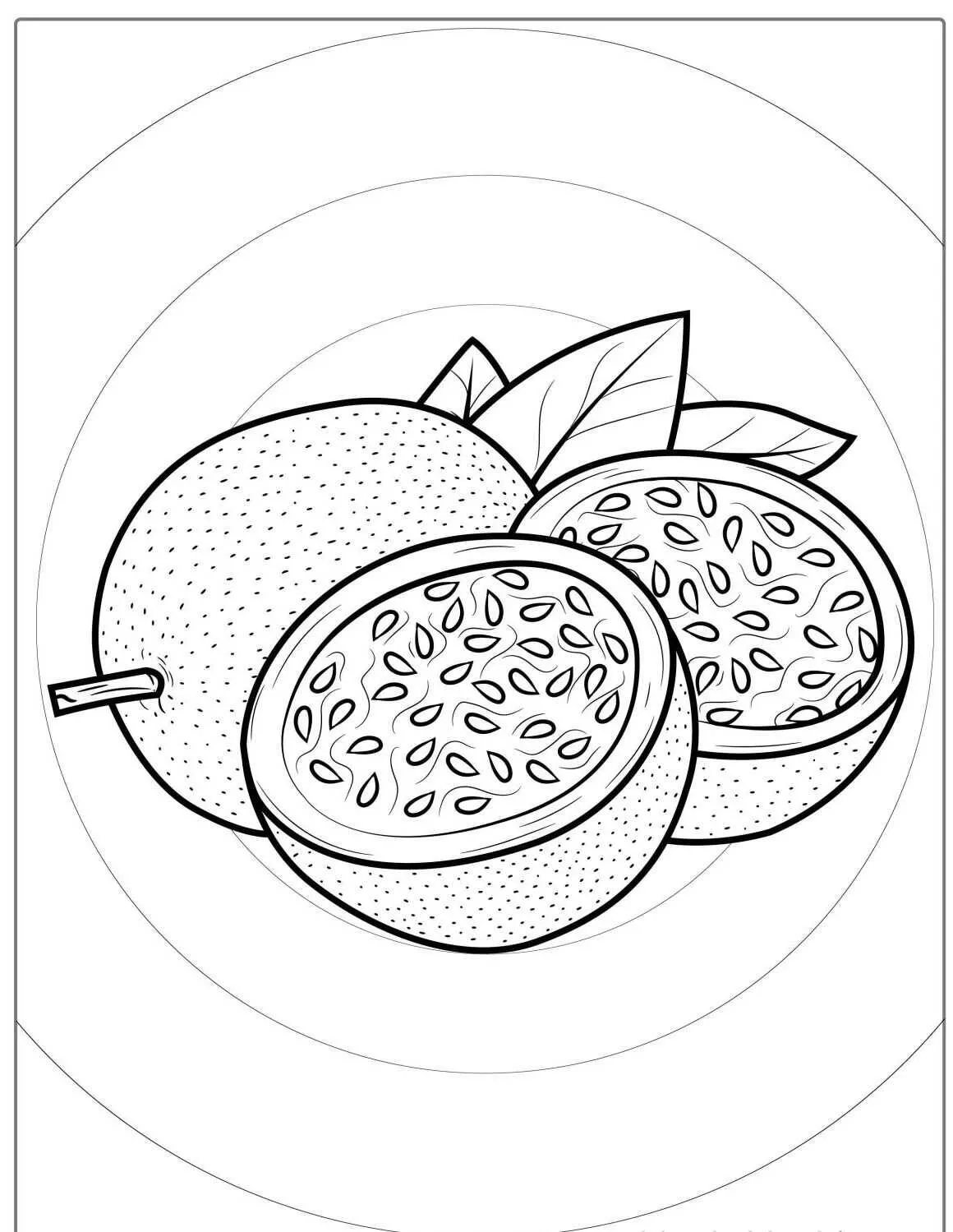 Coloriage fruit de la passion