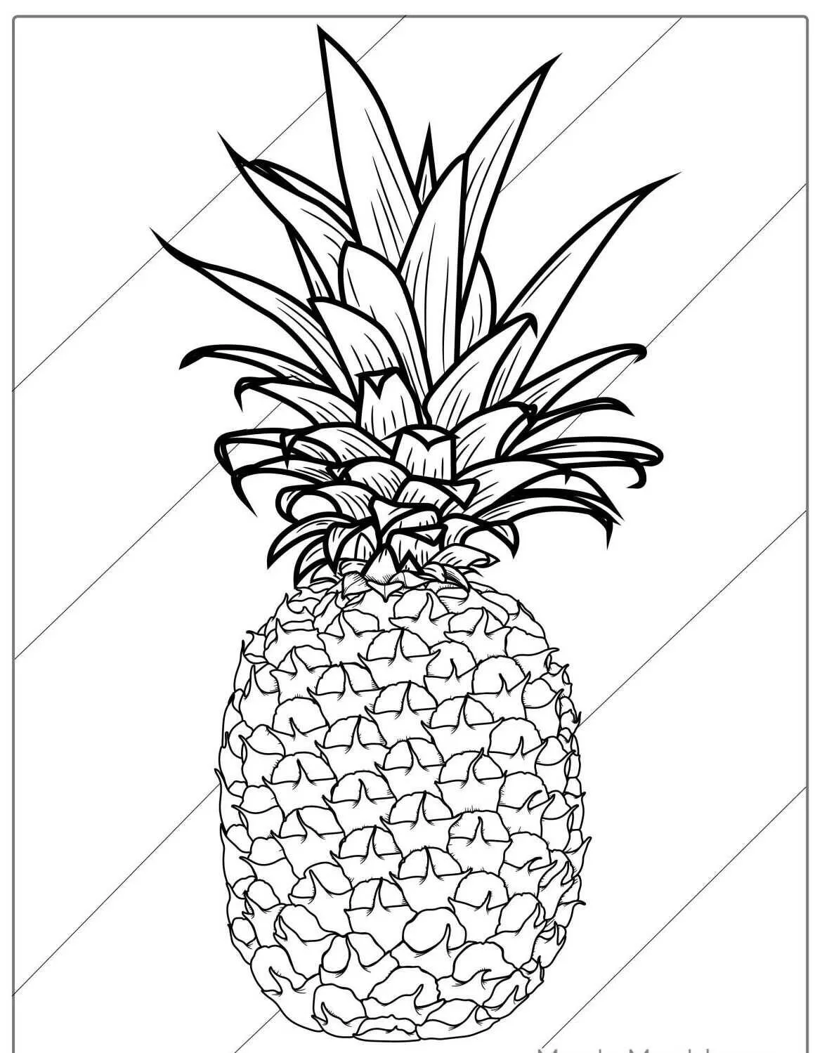 Coloriage de fruits d'ananas