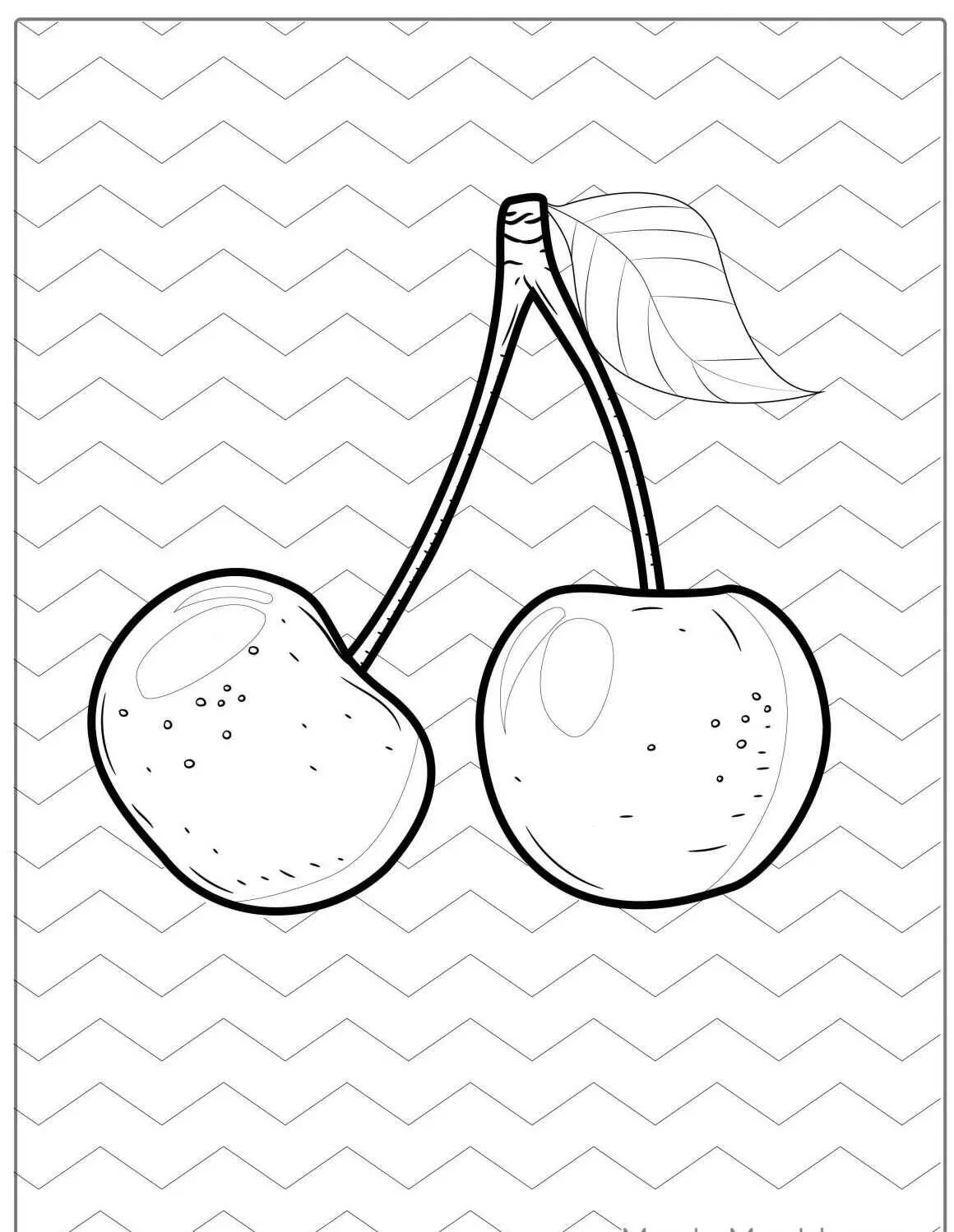 Coloriage de fruits cerises