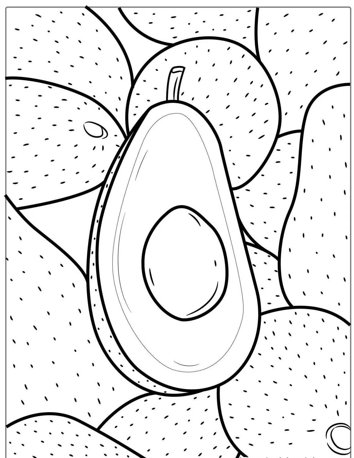 Página Para Colorear De Fruta De Aguacate