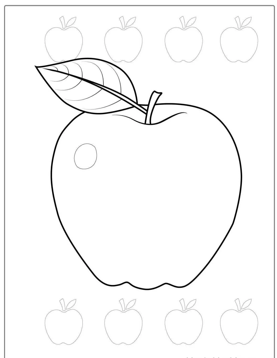 Página Para Colorear De Fruta De Manzana