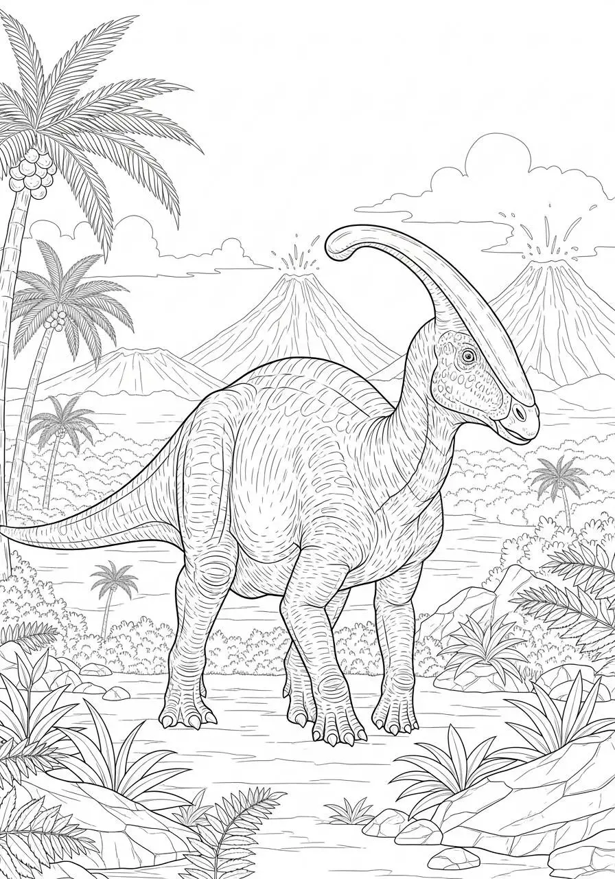 Pagina da colorare del dinosauro Hadrosaurus
