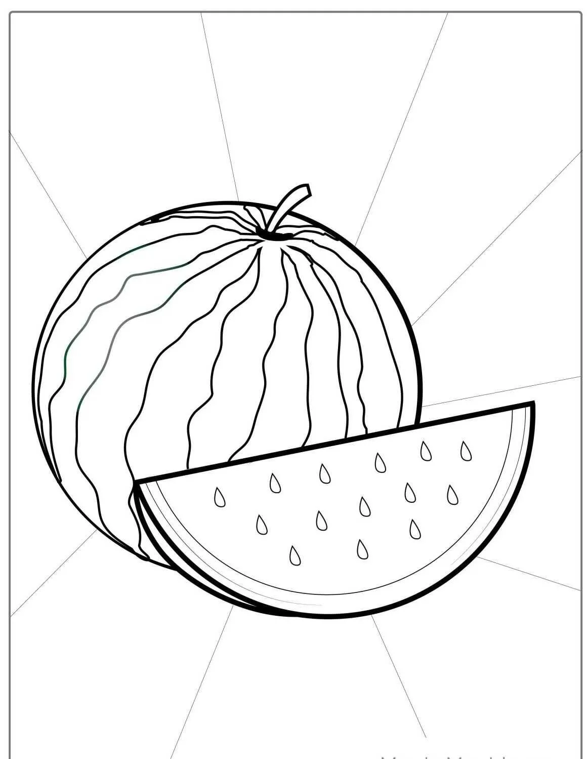 Página Para Colorear De Fruta De Sandía