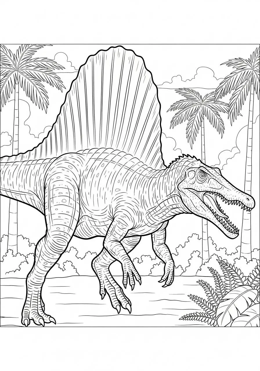 Pagina da colorare del dinosauro Spinosaurus