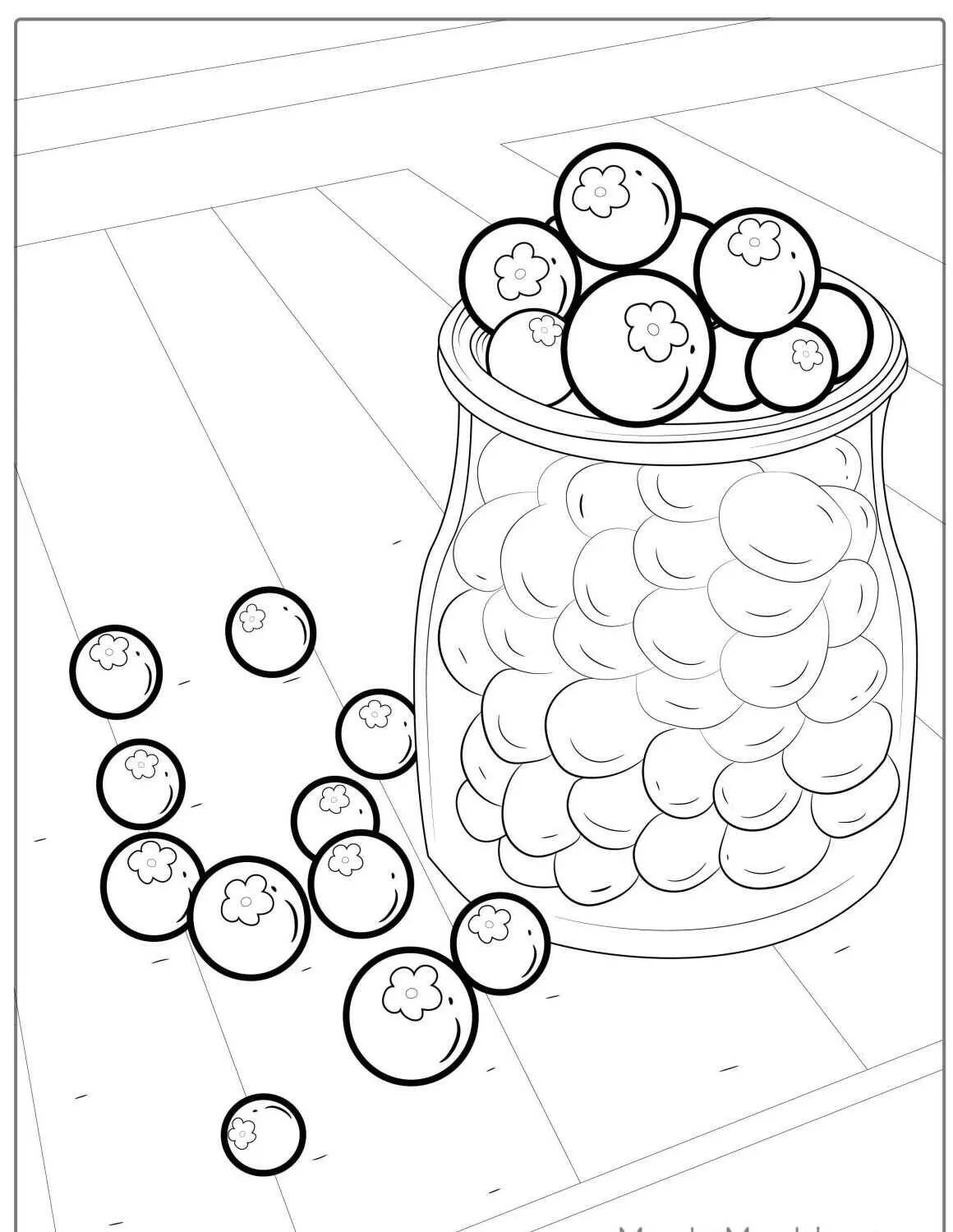 Página Para Colorear De Fruta De Arándano