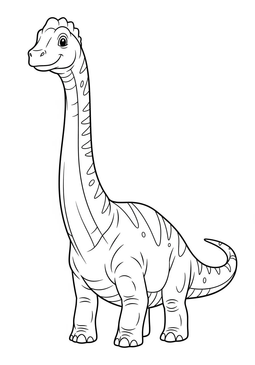 Dinosaurio Braquiosaurio Dibujo para colorear