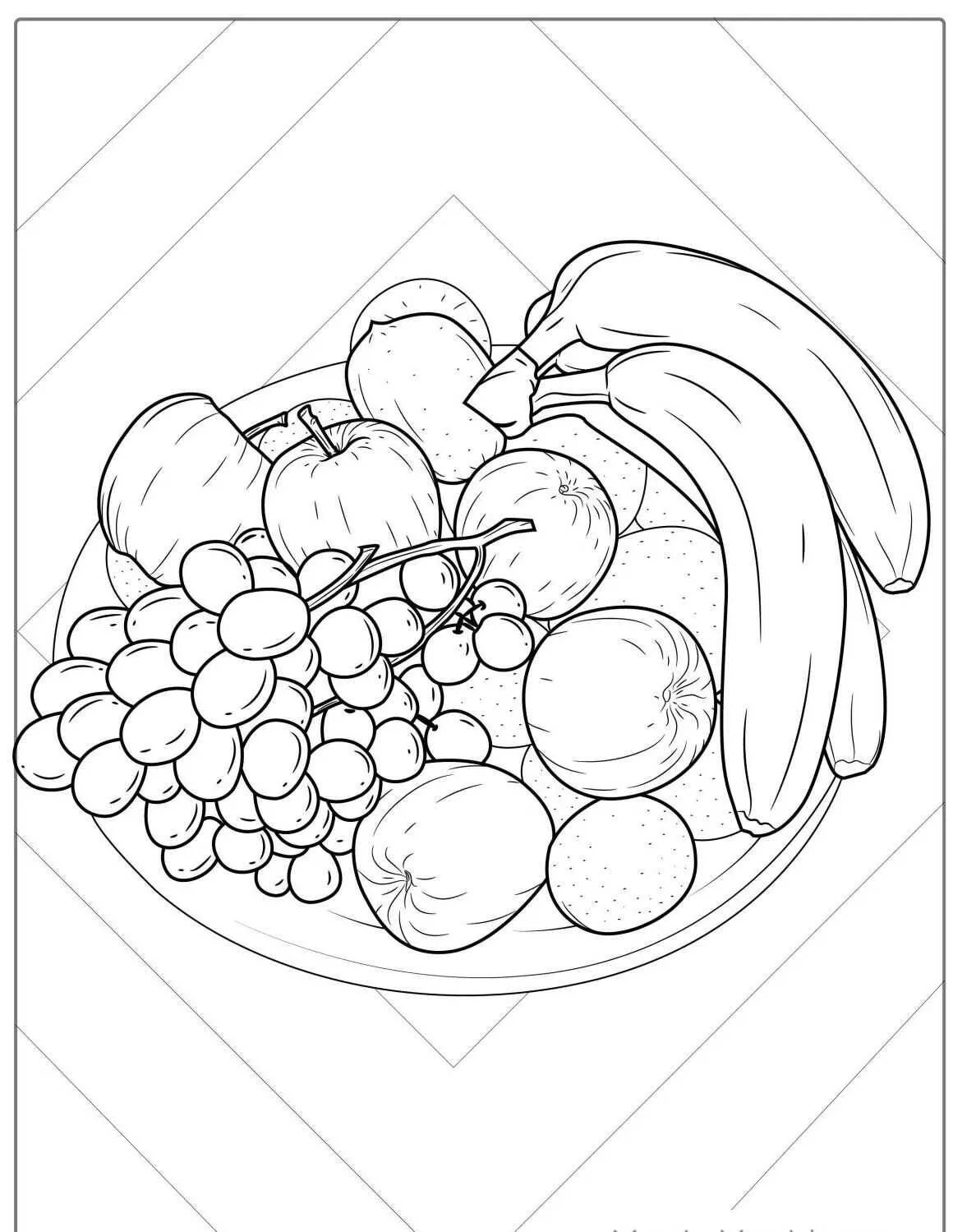 Página Para Colorear De frutas Variadas