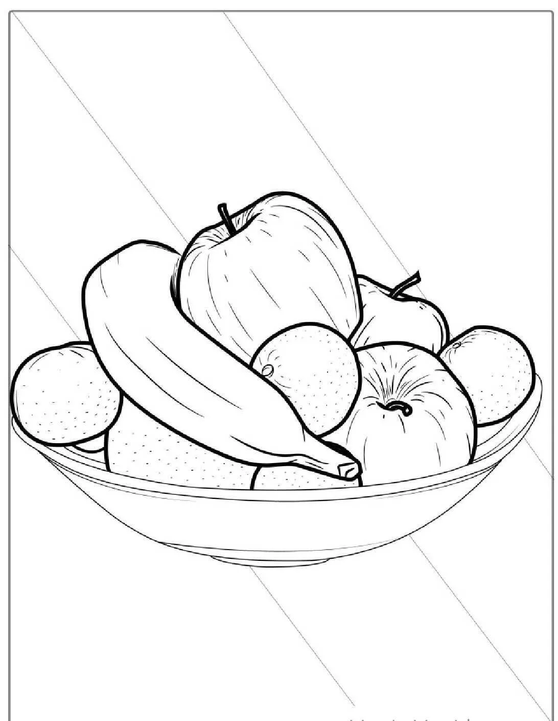 Página Para Colorear De frutas Variadas