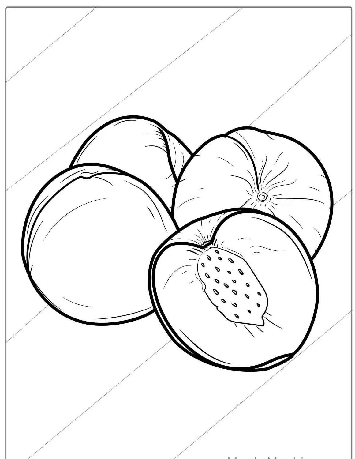 Página Para Colorear De Fruta De Melocotón