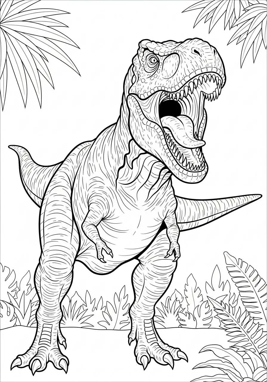 Pagina da colorare del dinosauro T Rex