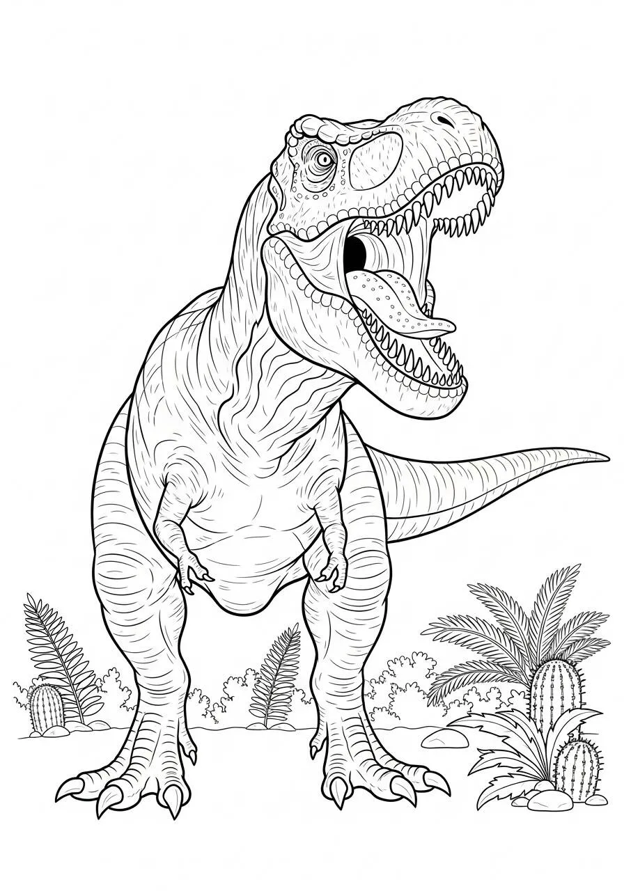 T Rex Dinosaur Coloring Page