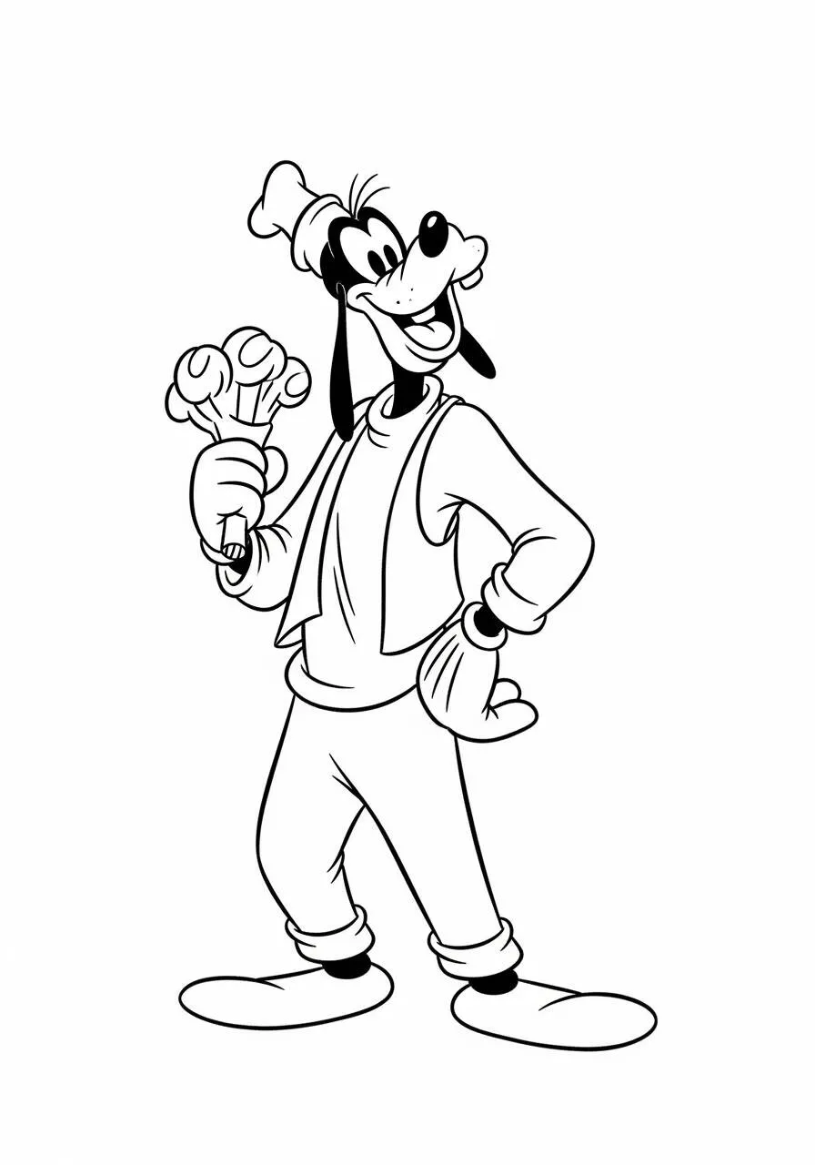 disney Goofy Sosteniendo Las Piernas Para Colorear