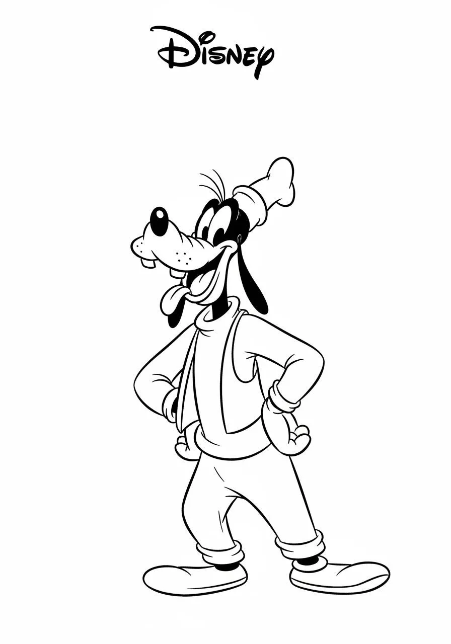 Disney Smiling Goofy Malvorlage