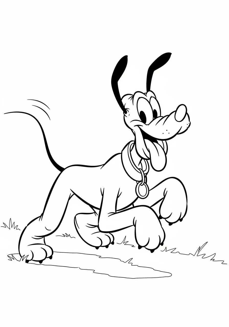 Disney Pluto läuft Malseite